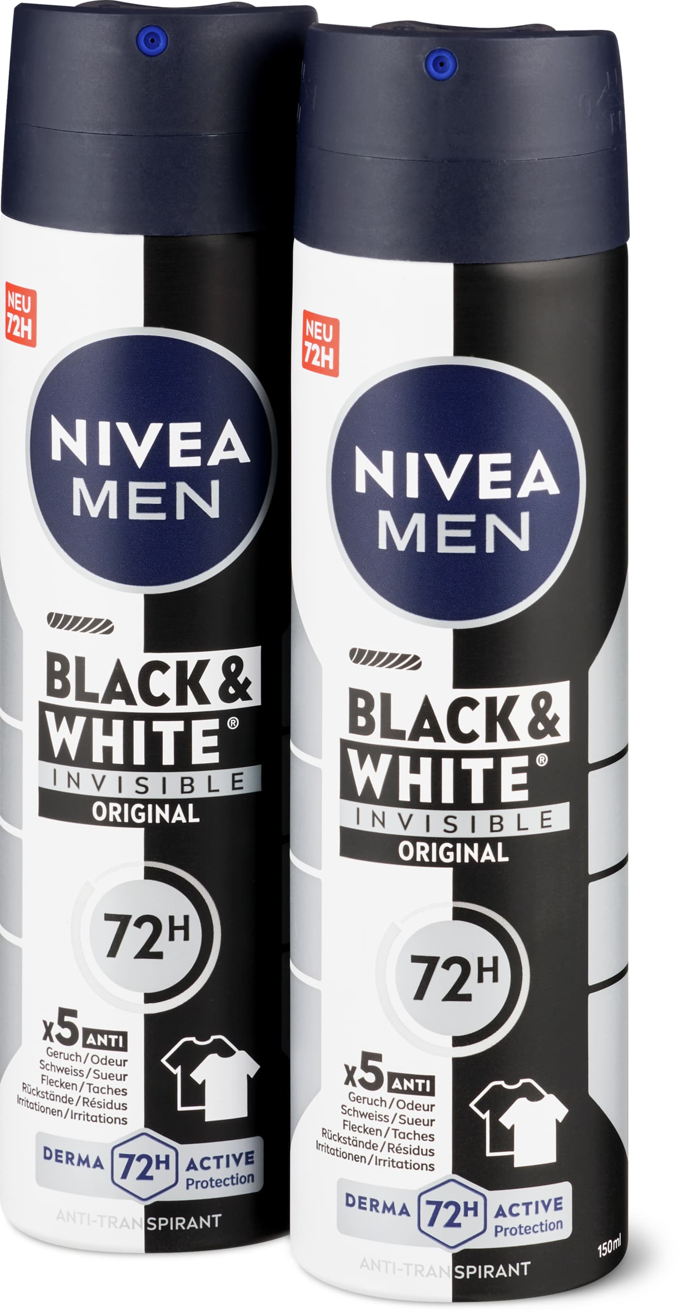Nivea Déodorant spray Black & White Invisible 2x150ml